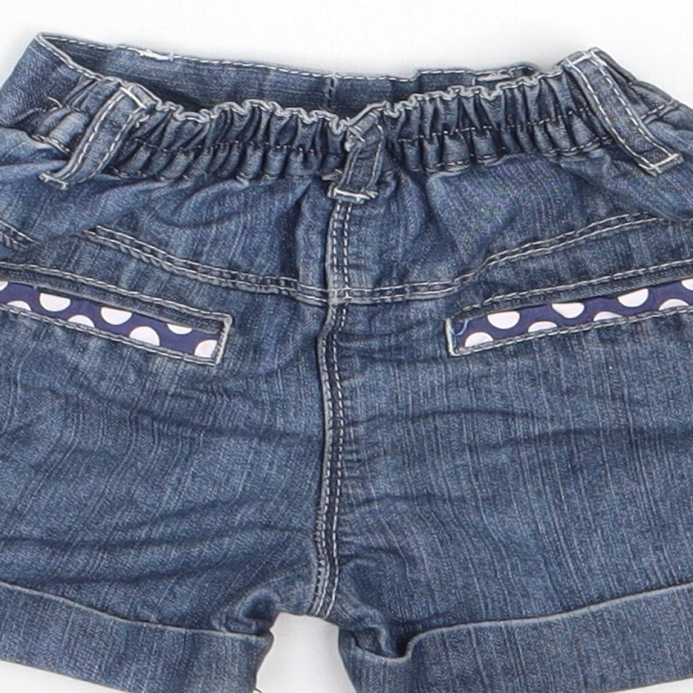 TU Girls Blue Polyester Cropped Jeans Size 6-9 Months - Shorts