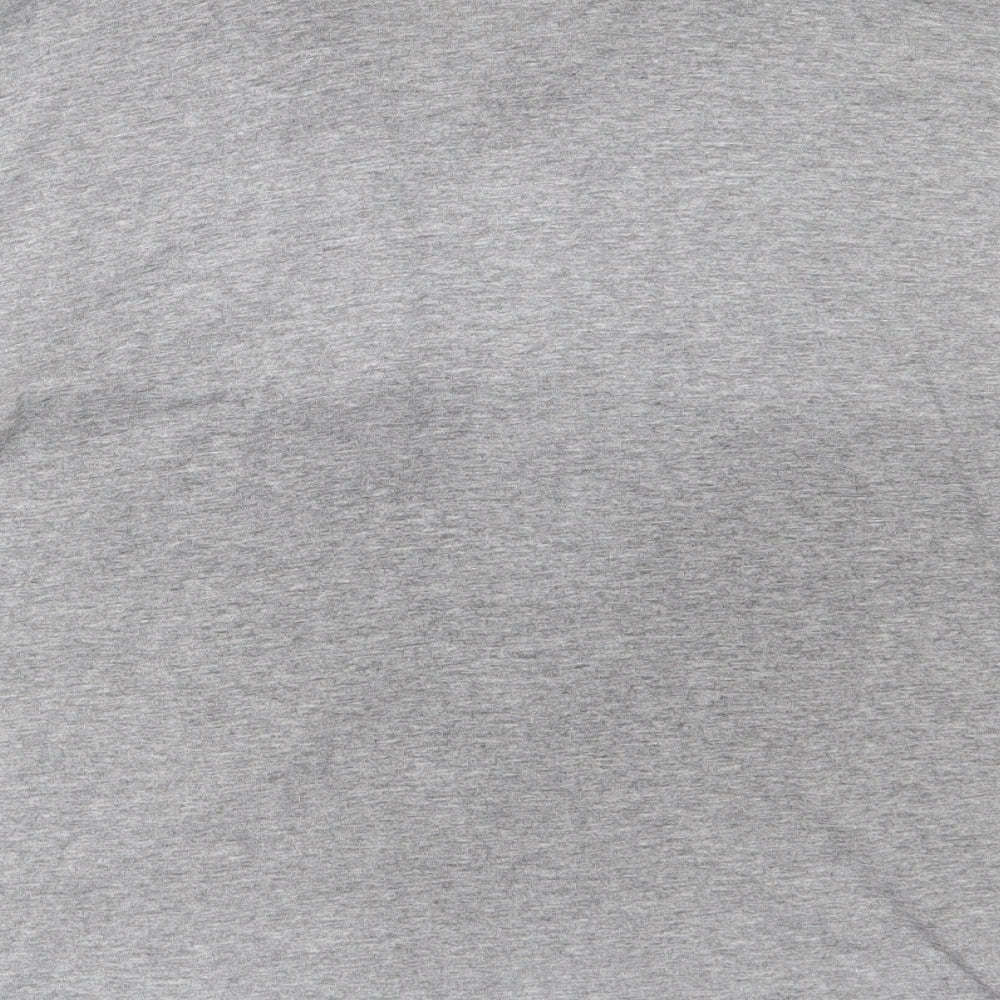 Gildan Mens Grey Cotton Polo Size L Collared Button
