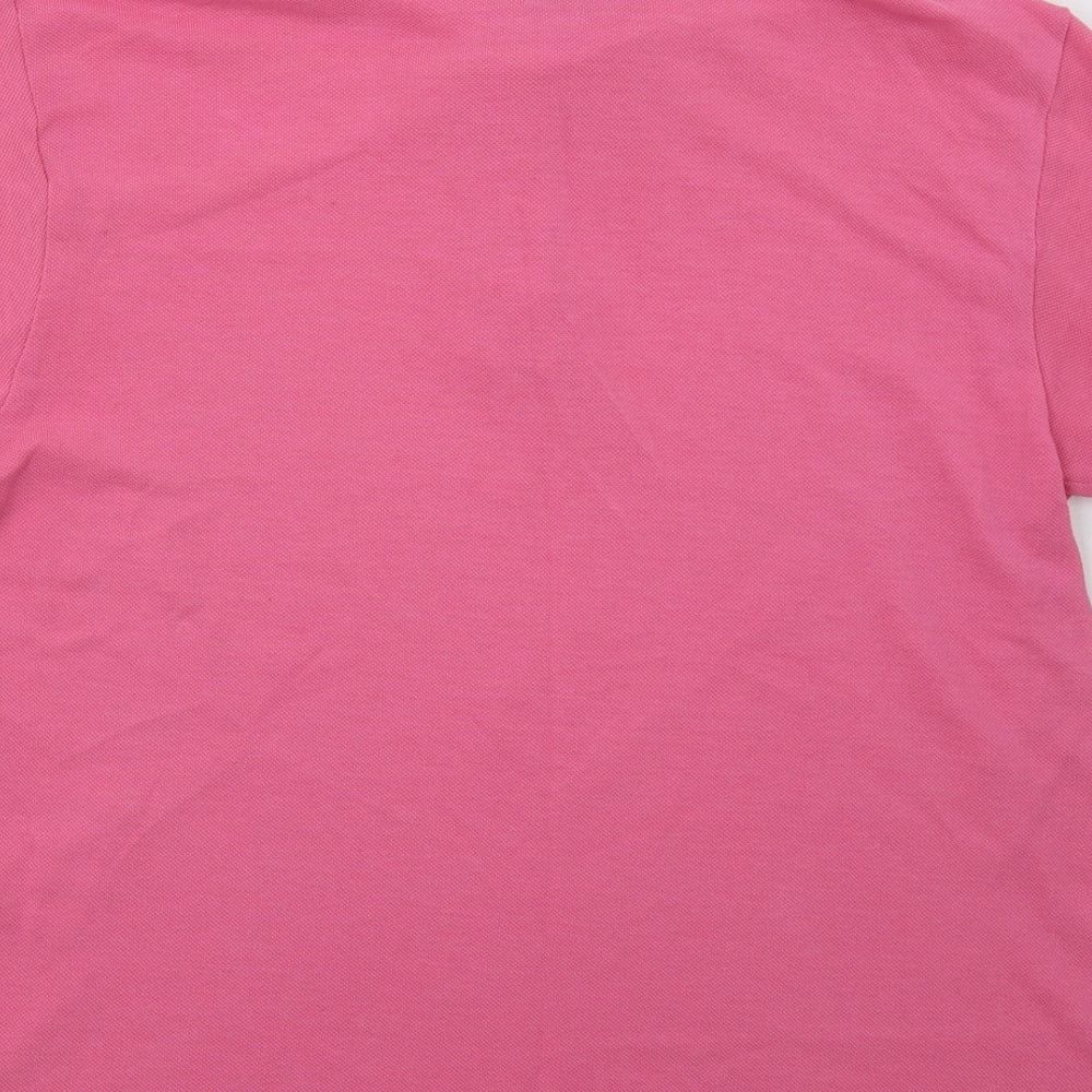 Casual Club Womens Pink Polyester Basic Polo Size S Collared