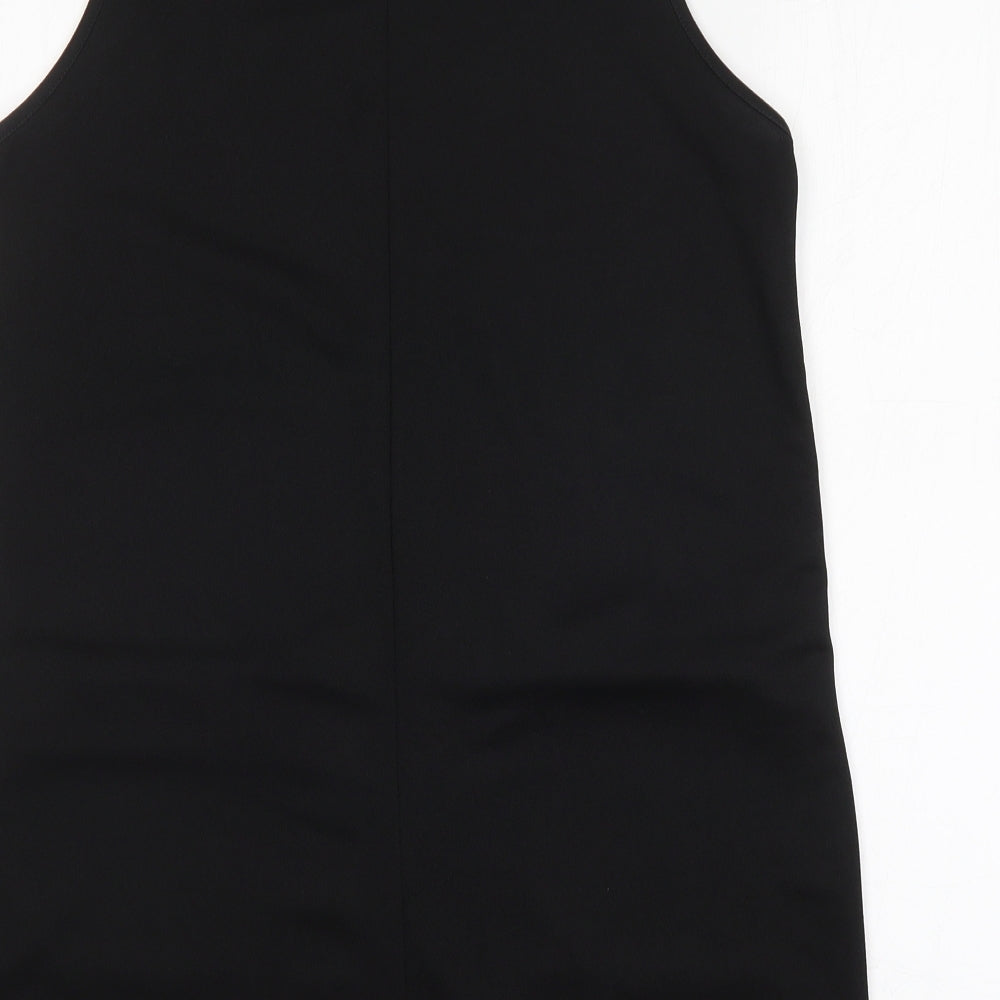 Boohoo Womens Black Polyester Mini Size 12 Round Neck