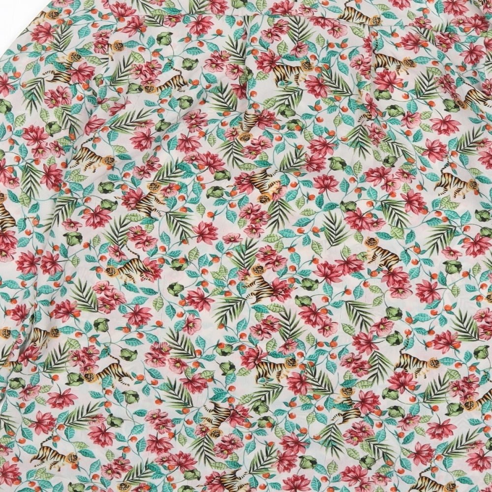 Paraphase Womens Multicoloured Floral Basic Blouse Size XS V-Neck