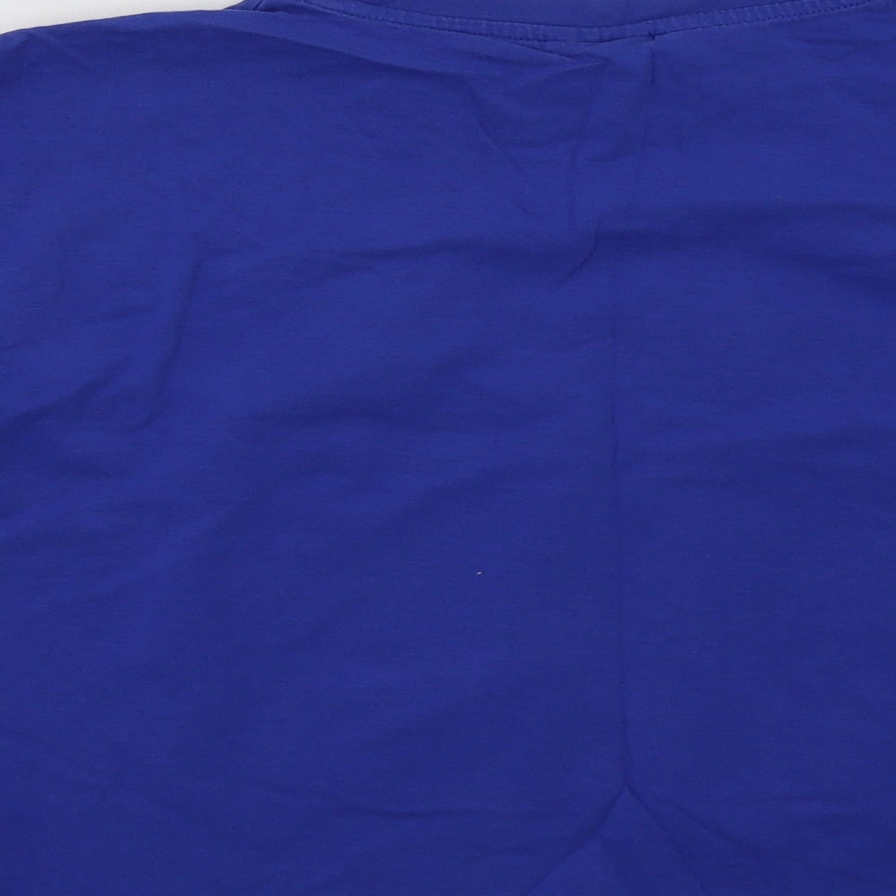 Fashion UK Girls Blue Cotton Basic T-Shirt Size 11-12 Years Crew Neck - Angry Birds