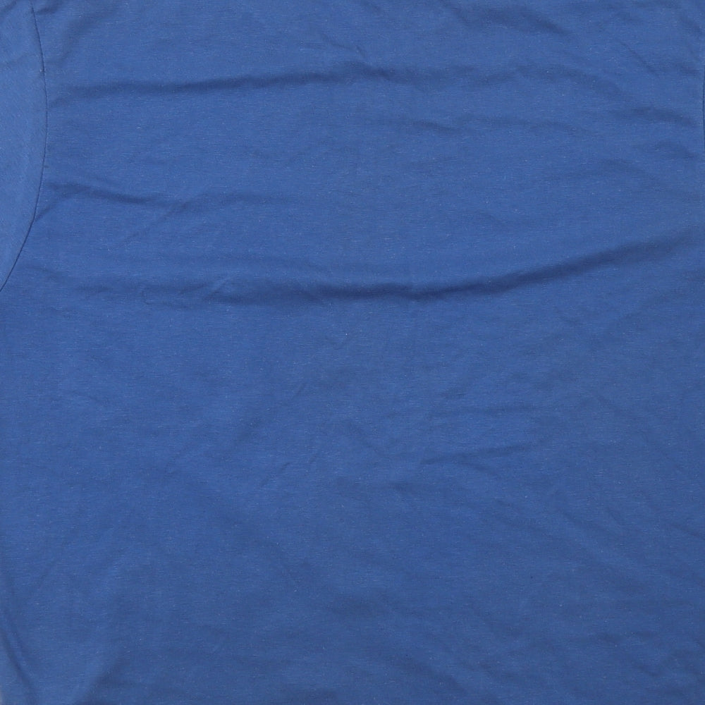 Abanderado Womens Blue Polyester Basic T-Shirt Size L Crew Neck