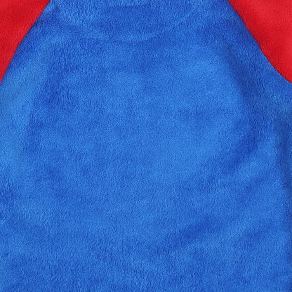 Primark Boys Blue Solid Polyester Pyjama Top Size 4-5 Years Pullover - Red Ho Ho Ho Santa