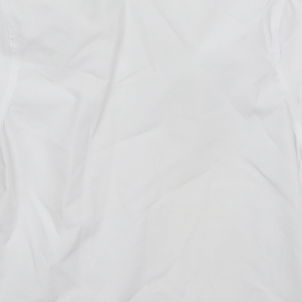 TU Boys White Polyester Basic Button-Up Size 5 Years Collared Button