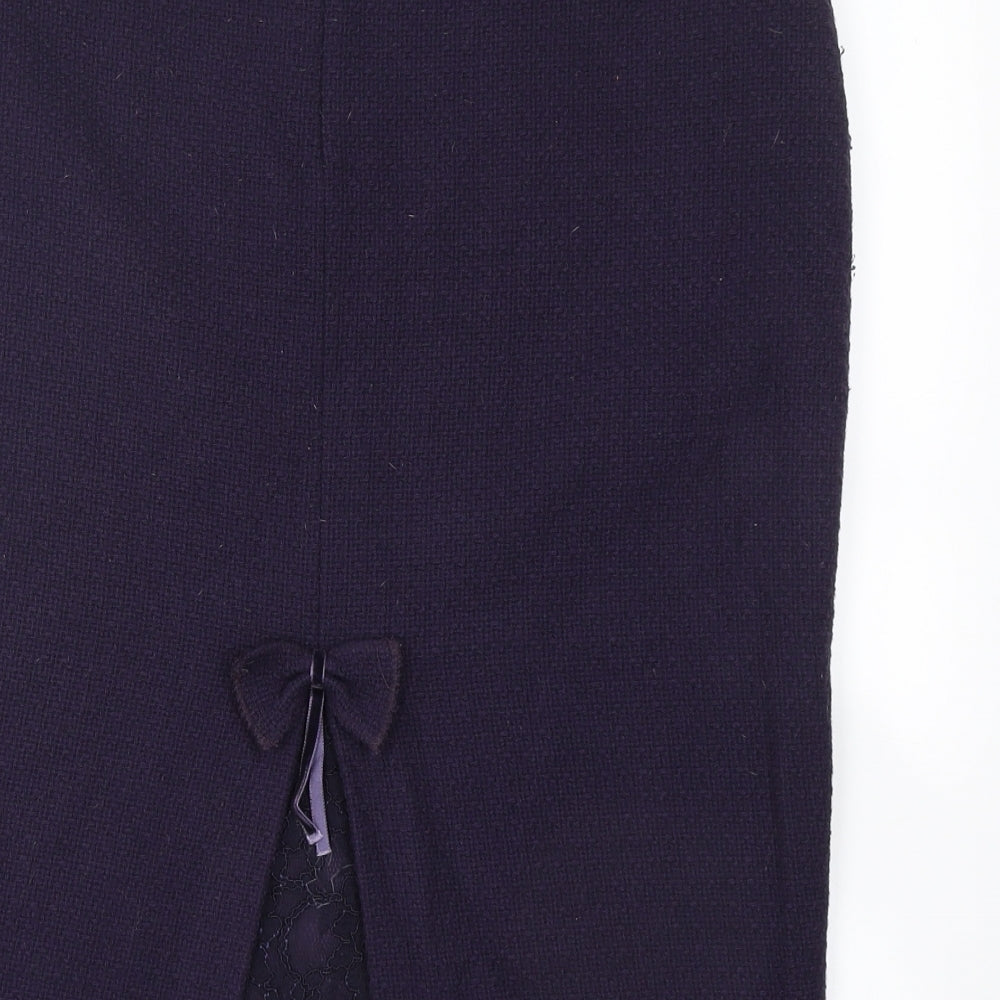 Aria Womens Blue Polyamide Straight & Pencil Skirt Size 12 Zip