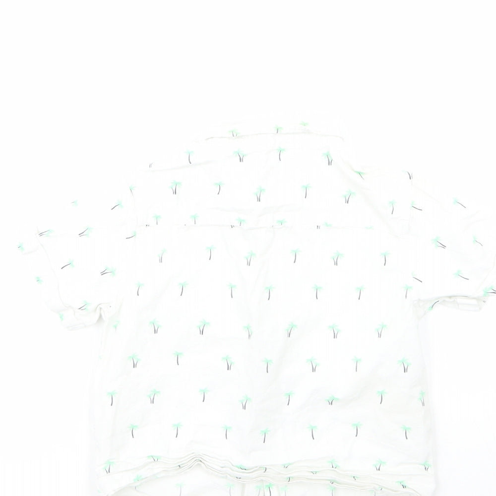 Matalan Boys Multicoloured Geometric 100% Cotton Basic Button-Up Size 4-5 Years Collared - palm trees