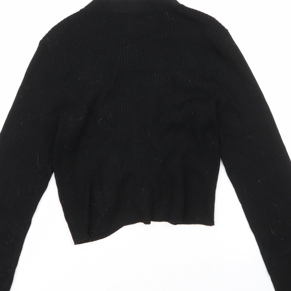 H&M Womens Black Round Neck Viscose Pullover Jumper Size M