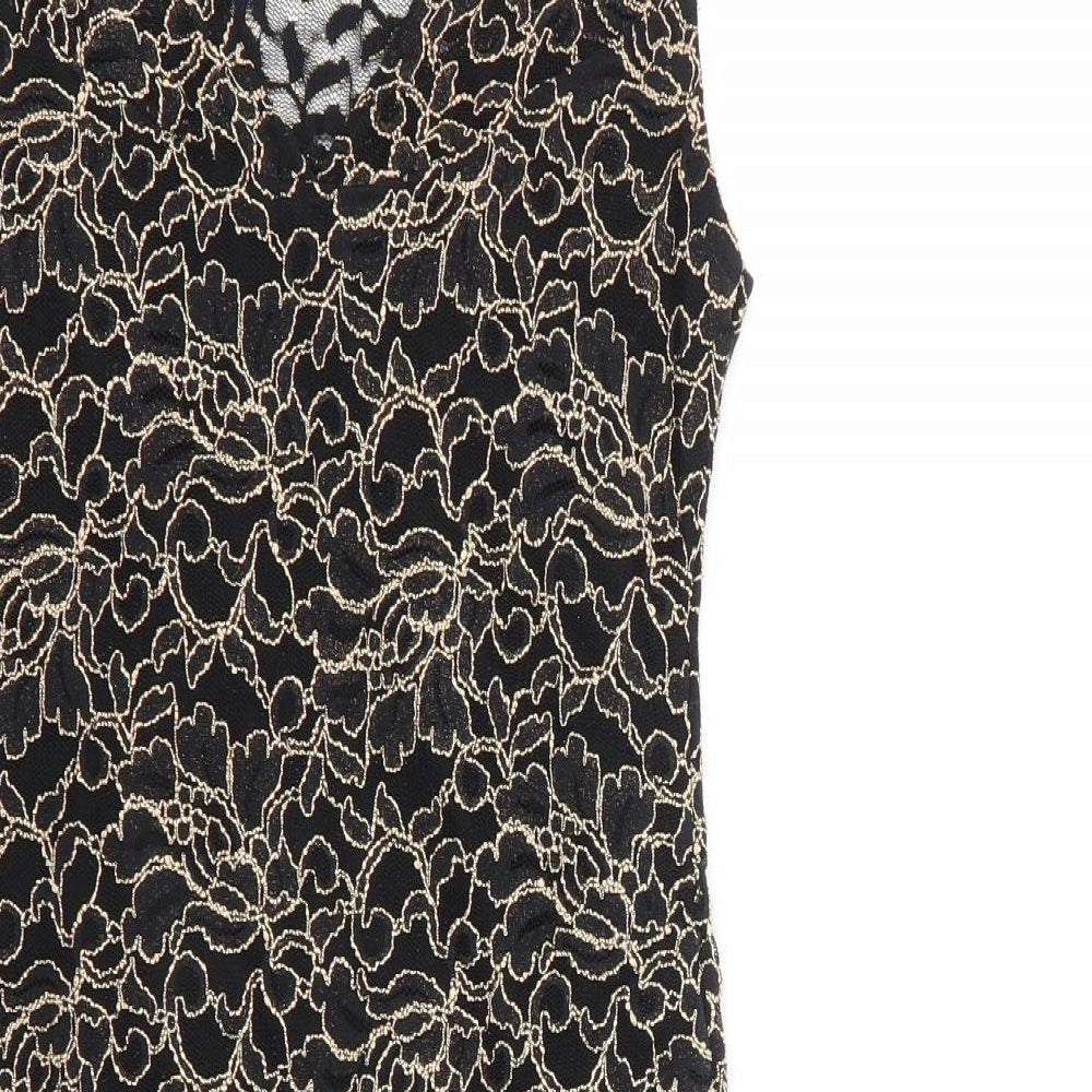 Lipsy Womens Multicoloured Geometric Polyamide Fit & Flare Size 10 Round Neck