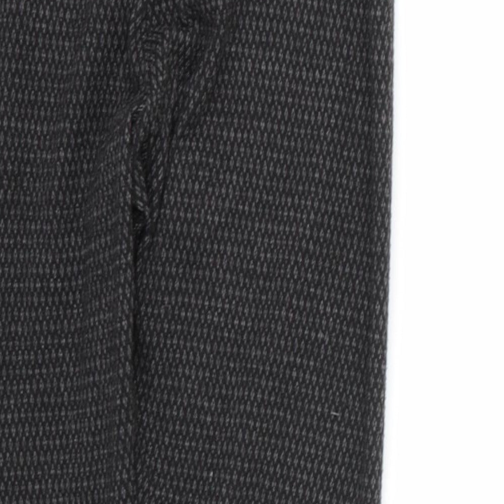 Marks & Spencer Womens Grey Geometric Polyester Cropped Leggings Size 10 L22 in