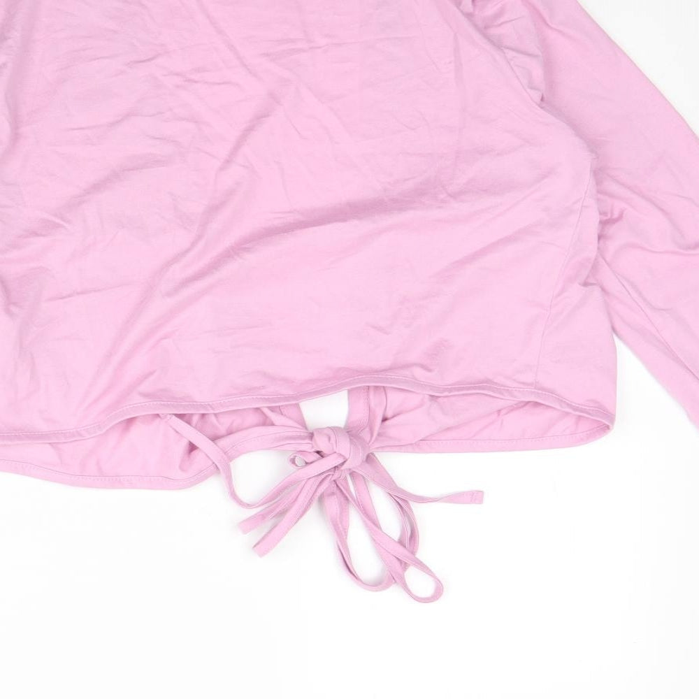 ASOS Womens Pink V-Neck Cotton Cardigan Jumper Size 14
