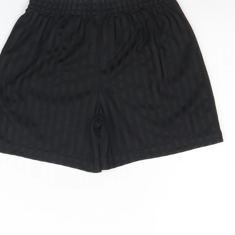 George Boys Black Striped Polyester Sweat Shorts Size 7 Years Regular
