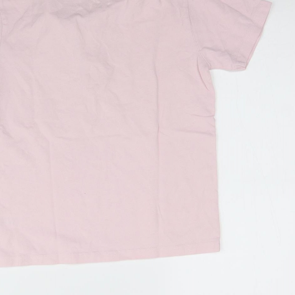Undeniable Dudes Boys Pink Cotton Basic Polo Size 11 Years Round Neck Button
