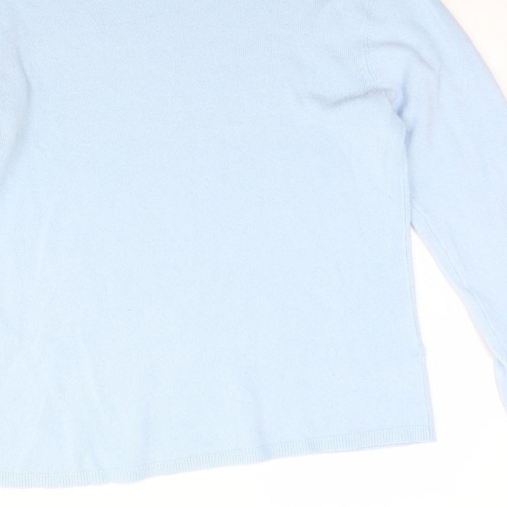Only Womens Blue Round Neck Acrylic Pullover Jumper Size L