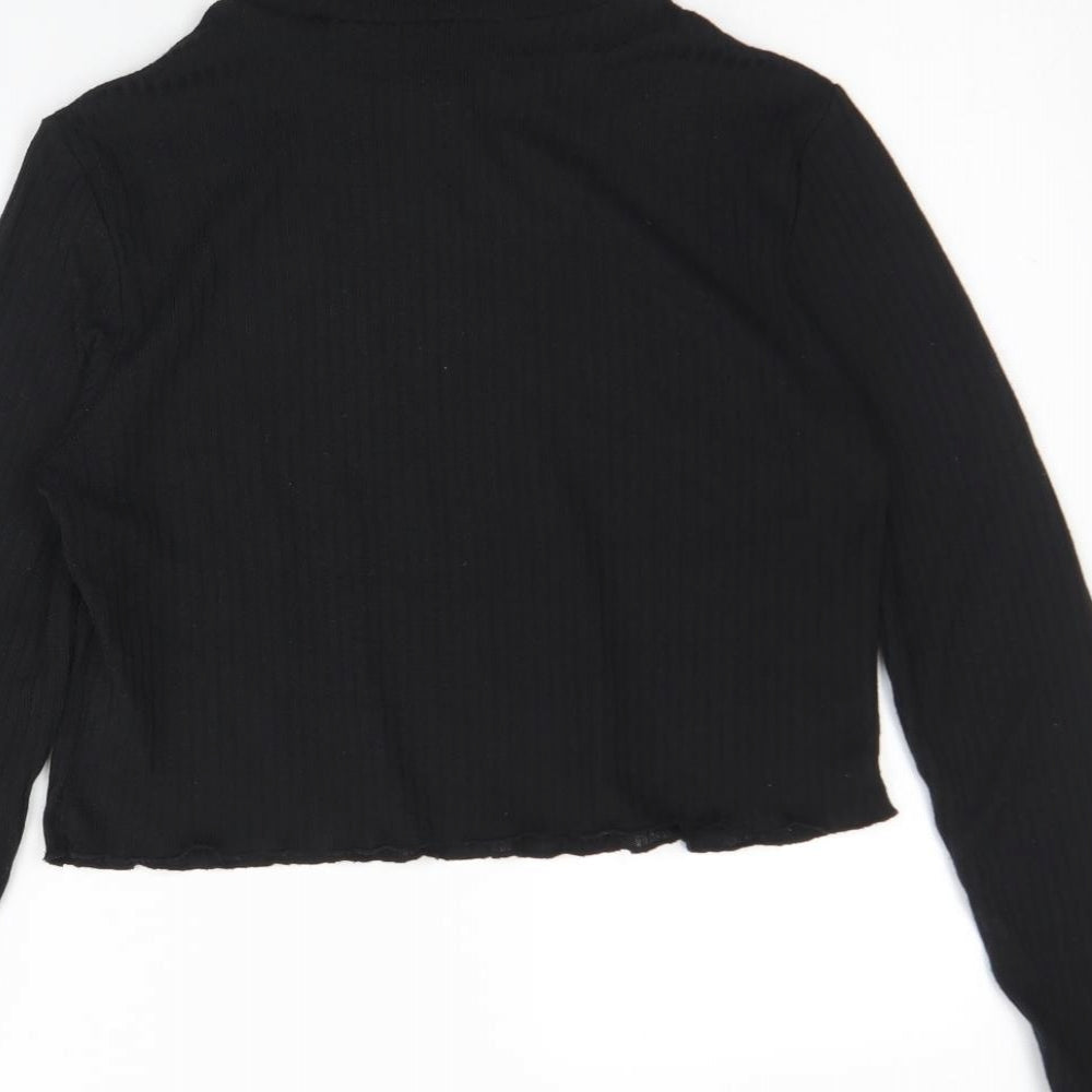 SheIn Womens Black High Neck Polyester Pullover Jumper Size M