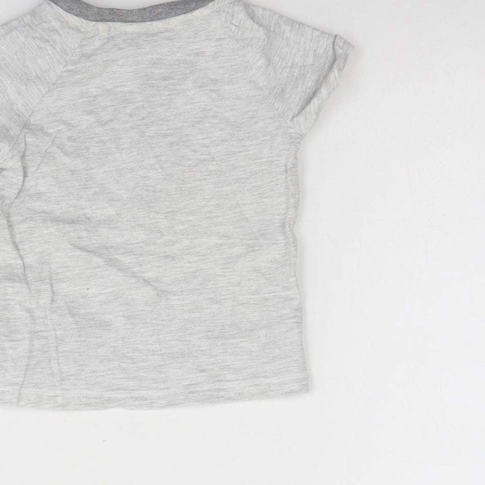 TU Baby Grey Cotton Basic T-Shirt Size 9-12 Months Round Neck - Koala Bear