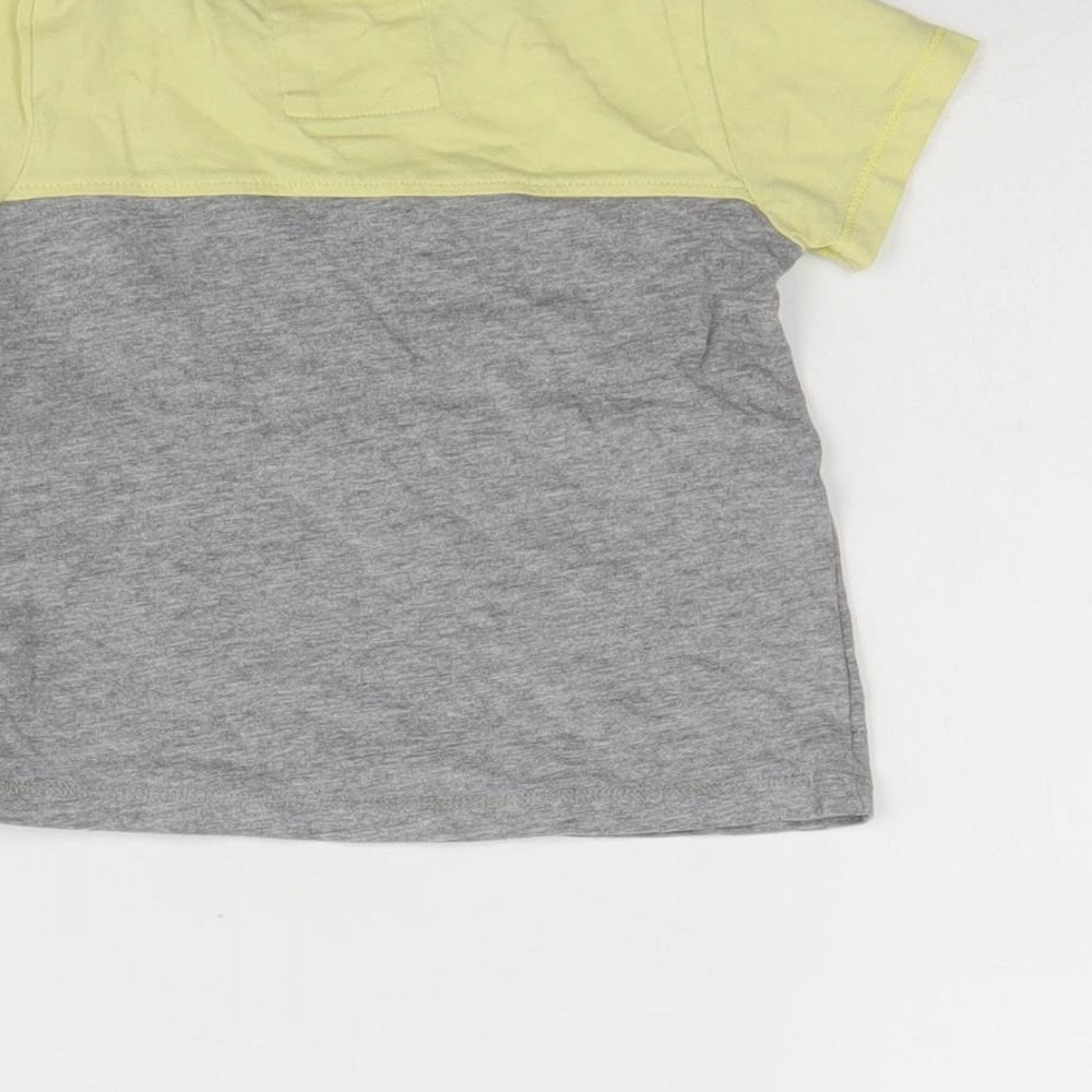 TU Baby Grey Cotton Basic T-Shirt Size 9-12 Months Round Neck