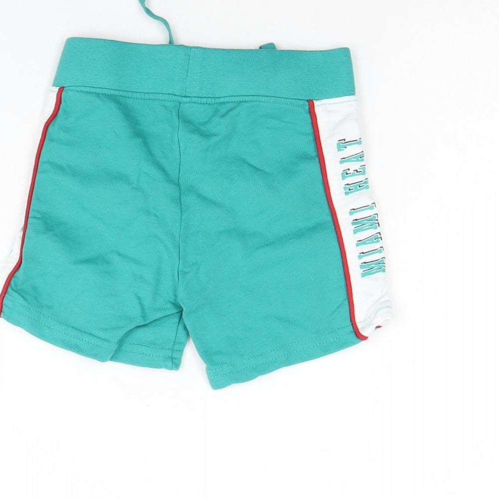 Primark Baby Green Cotton Cropped Trousers Size 6-9 Months Drawstring