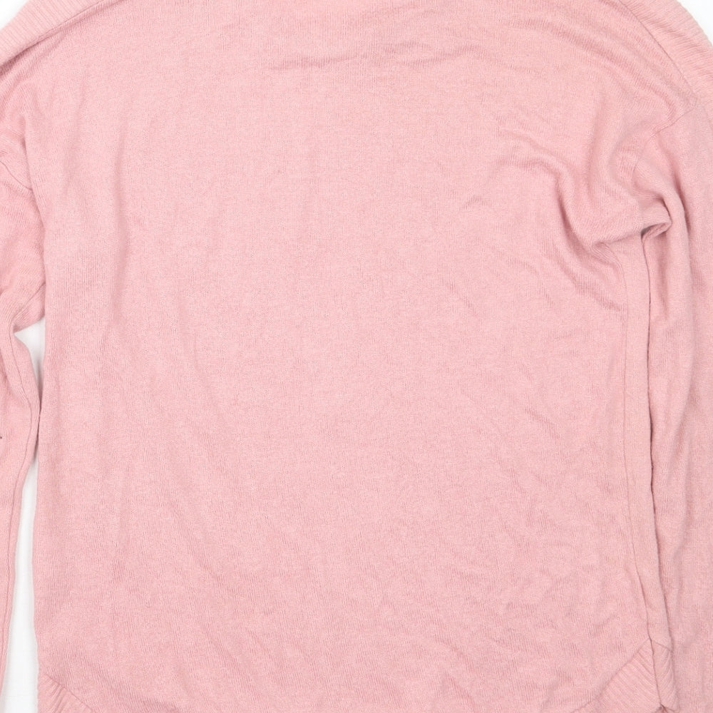 George Womens Pink Crew Neck Viscose Pullover Jumper Size S