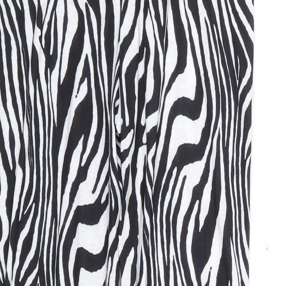 Shien Womens Black Animal Print Polyester Jogger Trousers Size XS L28 in Regular - Zebra