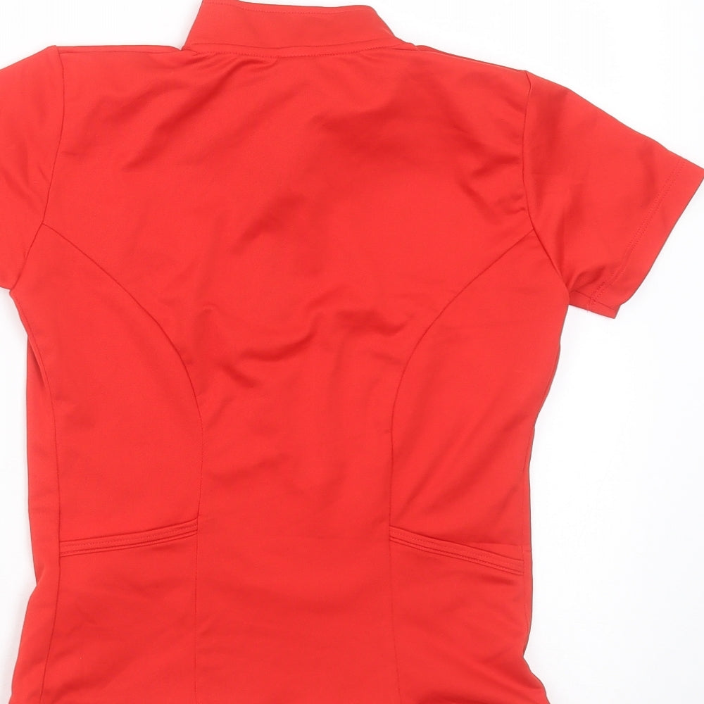 oxylane Boys Red Polyester Basic T-Shirt Size 8 Years Round Neck - active wear