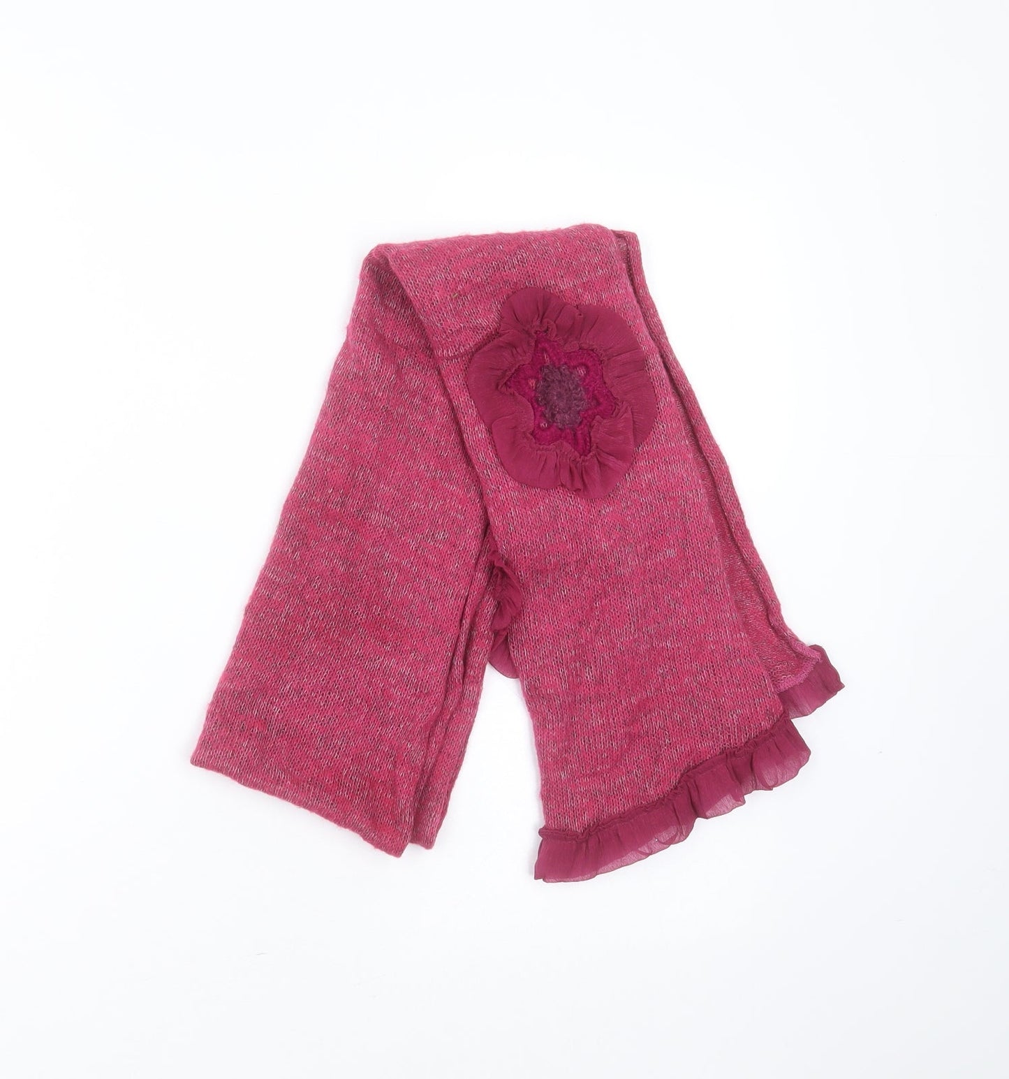 Preworn Womens Pink Floral Polyester Scarf