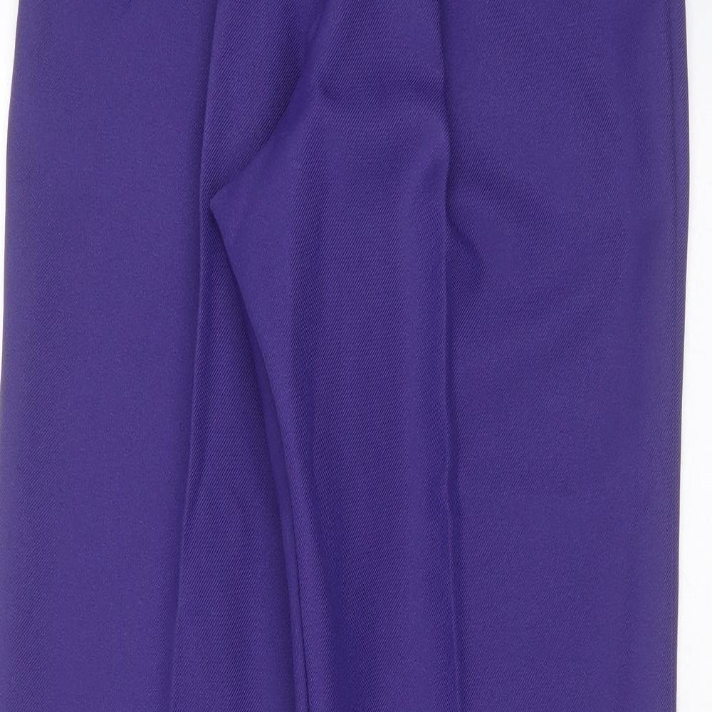 Alfred Dunner Womens Purple Polyester Trousers Size 10 L27 in Regular