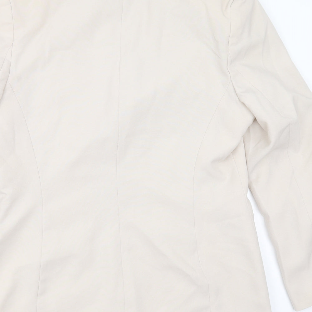 Essentials Womens Beige Polyester Jacket Suit Jacket Size 14