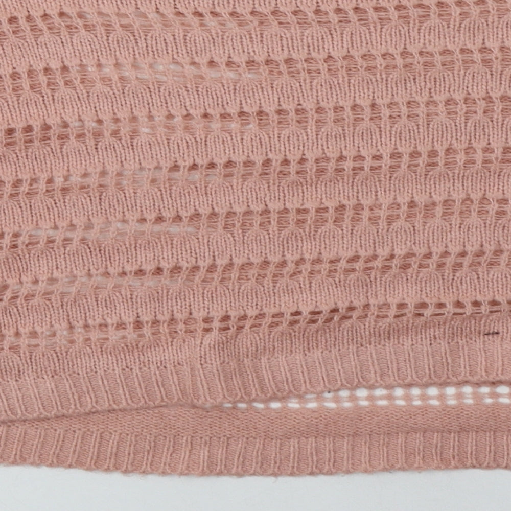 Missguided Womens Pink Striped Acrylic Pullover Sweatshirt Size M Pullover
