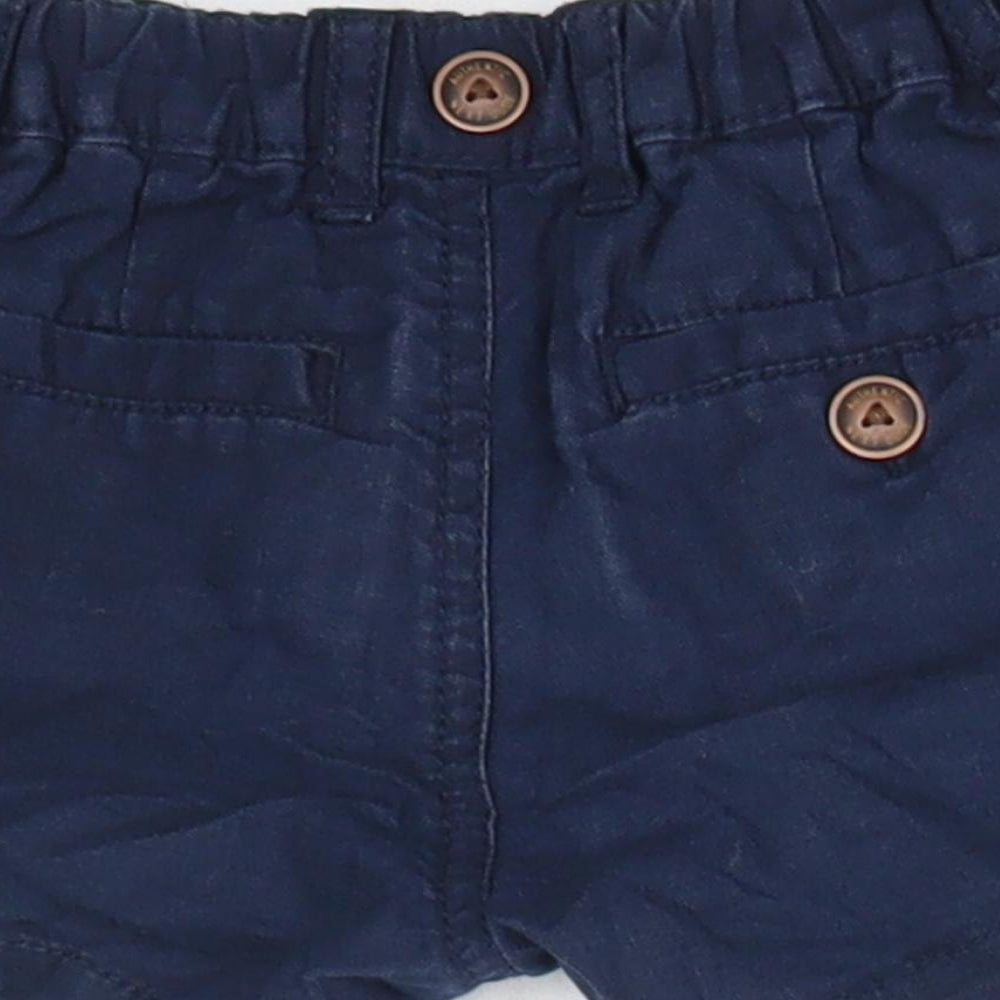 Next Baby Blue 100% Cotton Cropped Trousers Size 6-9 Months - Shorts