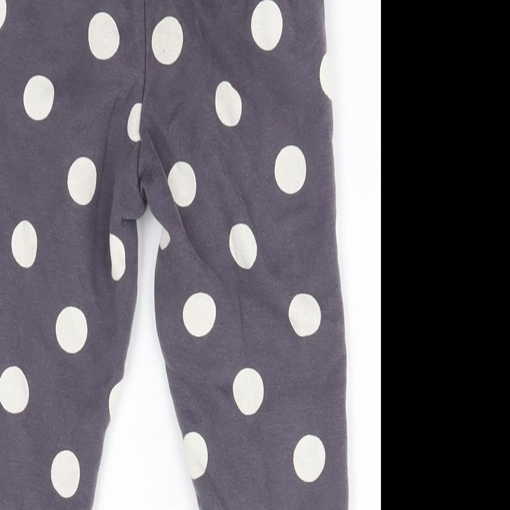 George Girls Grey Polka Dot Cotton Jogger Trousers Size 2-3 Years Regular