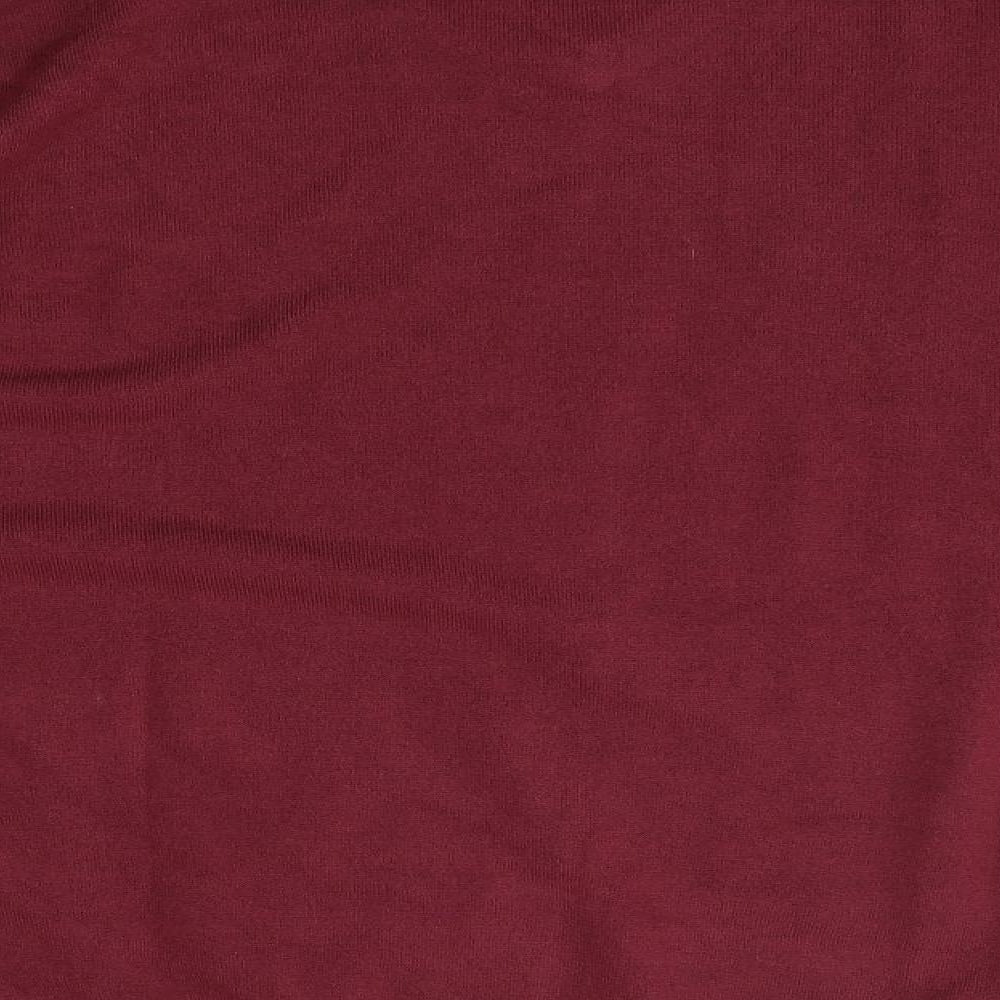 Debehams Mens Pink V-Neck Acrylic Pullover Jumper Size L