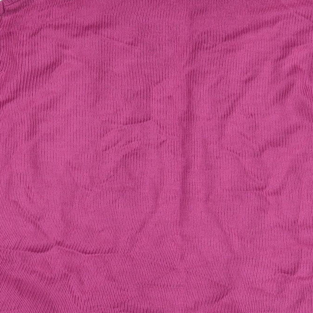 Bonmarché Womens Pink Collared Acrylic Cardigan Jumper Size S