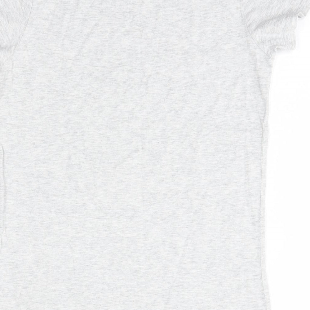 Next Girls Grey 100% Cotton Basic T-Shirt Size 10 Years Round Neck - Emoji