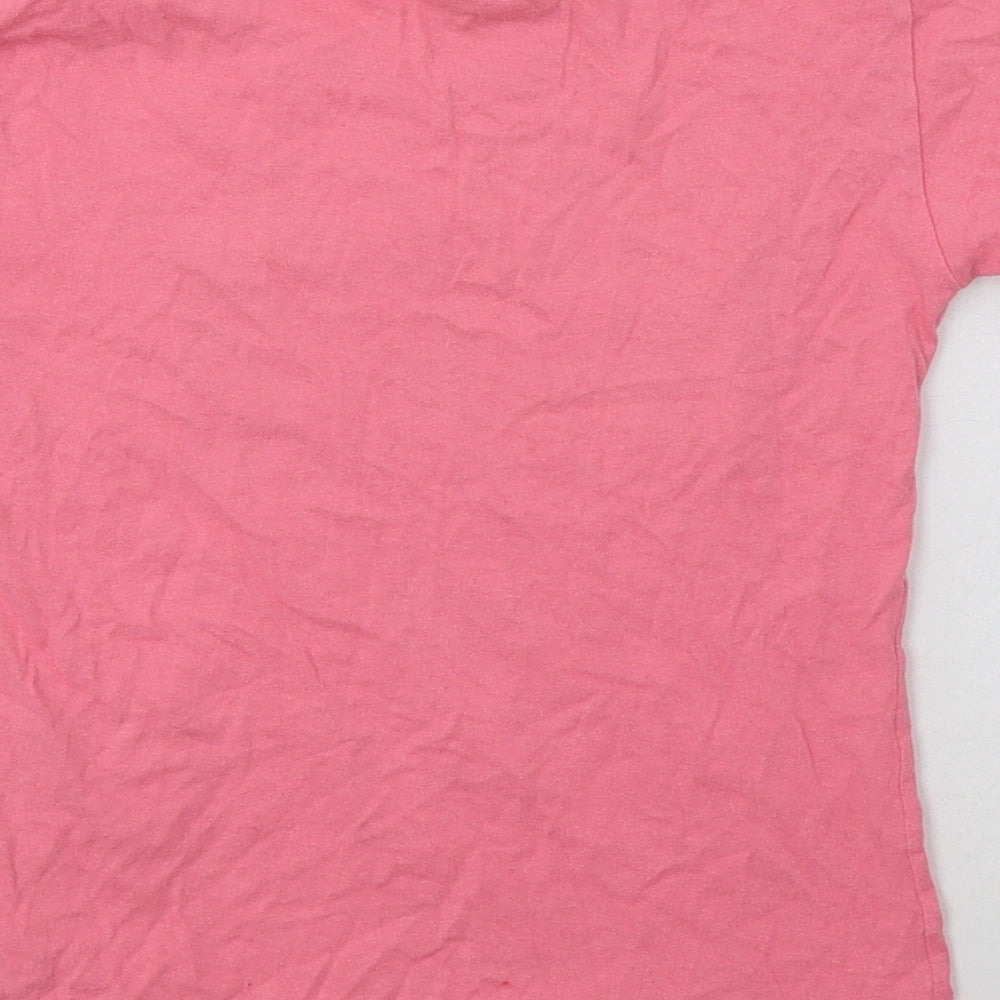 Timetex Girls Pink Cotton Basic Polo Size 8 Years Crew Neck