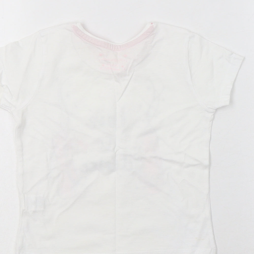 Primark Girls White Cotton Basic T-Shirt Size 2-3 Years Crew Neck
