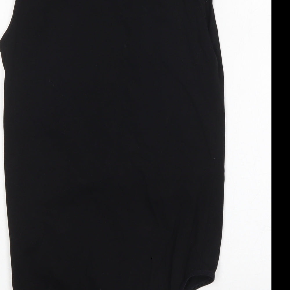Kata Womens Black Cotton Bodysuit One-Piece Size M