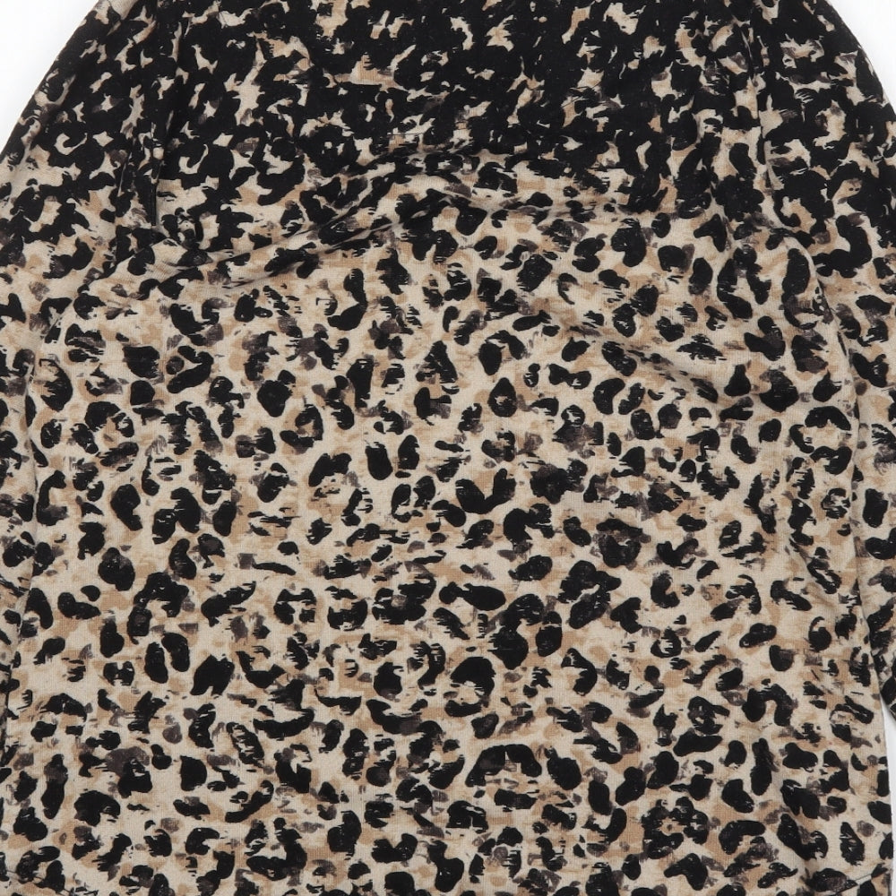 Marks & Spencer Womens Multicoloured Round Neck Animal Print Viscose Pullover Jumper Size 12