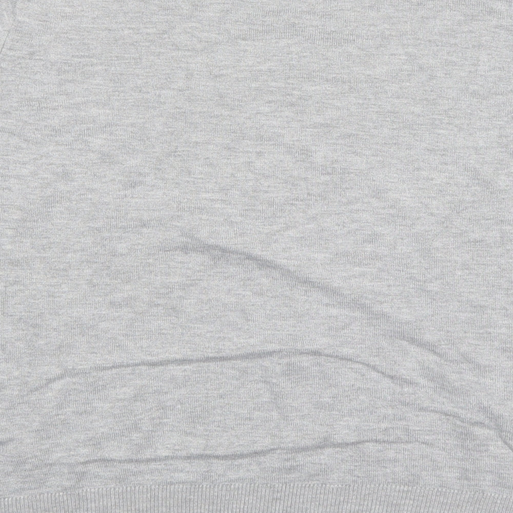 Marks & Spencer Womens Grey Round Neck Viscose Pullover Jumper Size 10