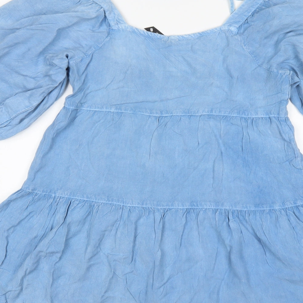 Influance Womens Blue Viscose A-Line Size 8 Square Neck