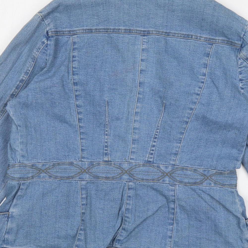 Cote Femme Womens Blue Jacket Size 12