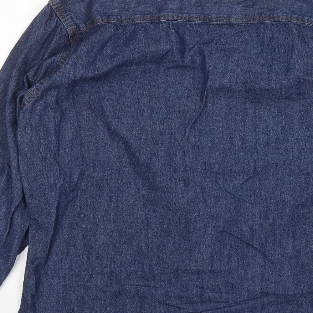 Let Attire Reflect You Mens Blue Cotton Button-Up Size S Collared