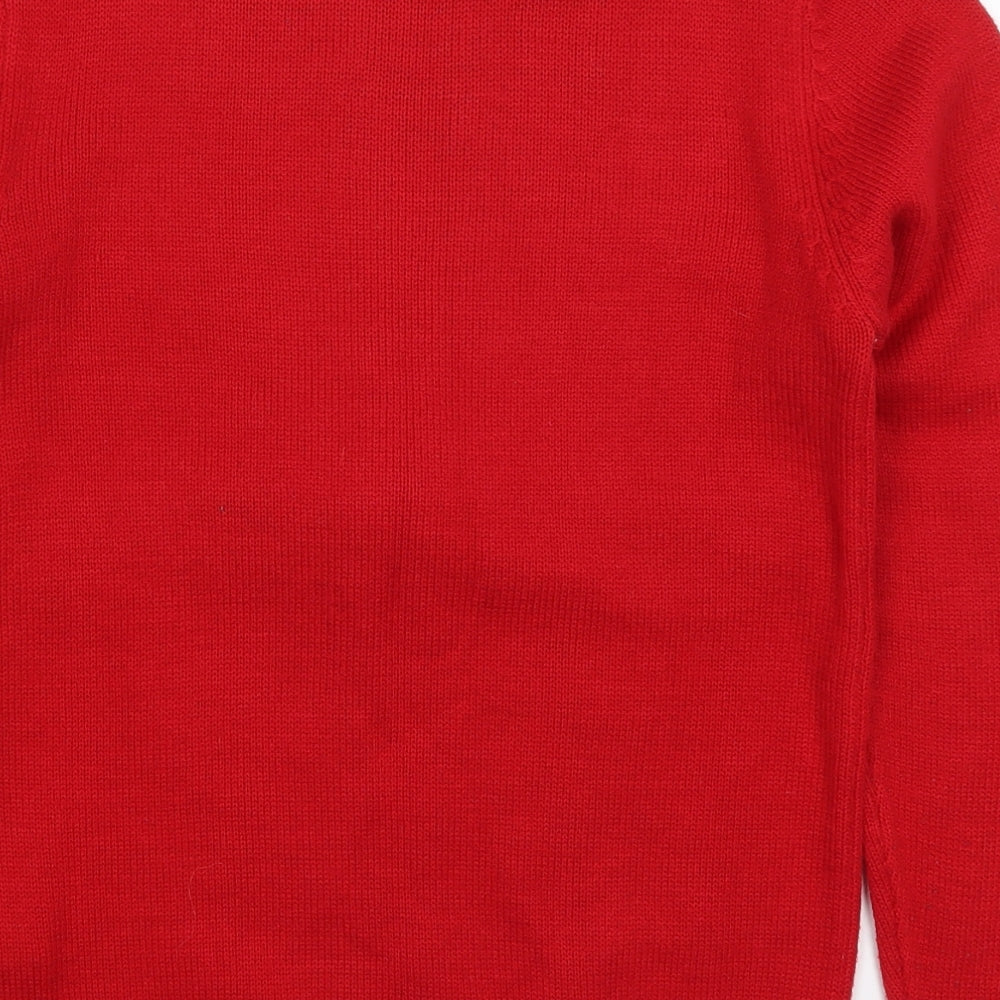 Cedarwood State Mens Red Round Neck Acrylic Pullover Jumper Size XS - Rudolph Christmas