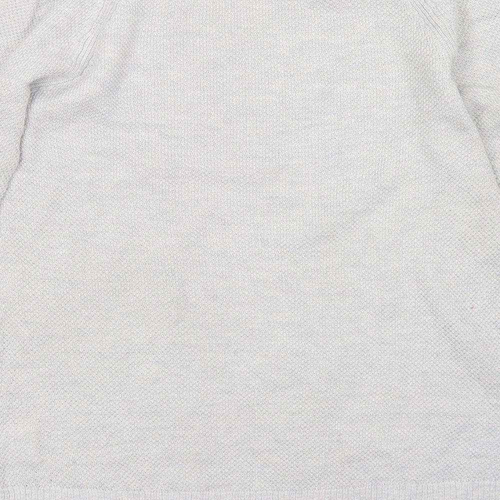 Gap Womens Grey V-Neck Cotton Pullover Jumper Size S