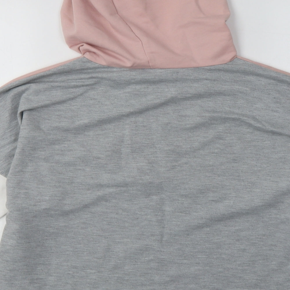 SheIn Womens Grey Plaid Cotton Pullover Hoodie Size S Pullover
