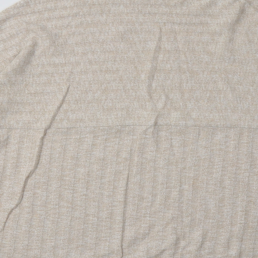 Sainsburys Womens Beige Striped Polyester Pullover Sweatshirt Size 10 Pullover