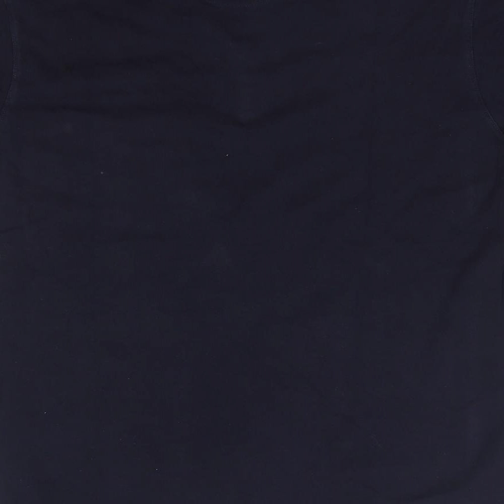 M&S Mens Blue Cotton Polo Size M Collared