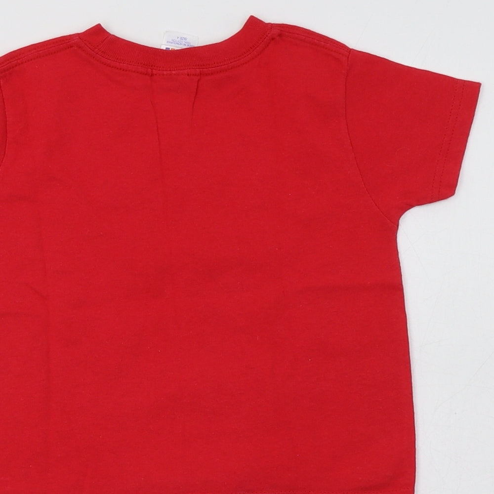 Rabbit Skins Girls Red Cotton Basic T-Shirt Size 4 Years Crew Neck - San Francisco