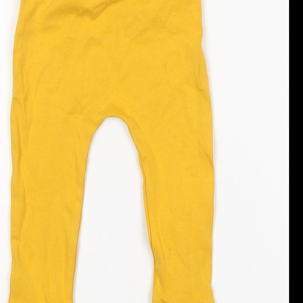 George Girls Yellow Cotton Sweatpants Trousers Size 6-9 Months