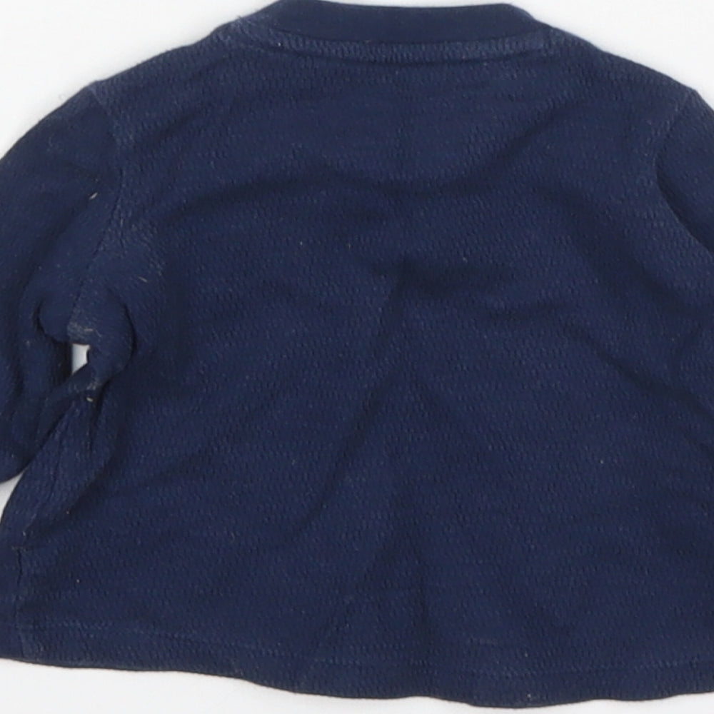 F&F Boys Blue Cotton Basic T-Shirt Size Newborn Round Neck